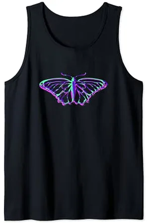 Emporio Armani Farfalla psichedelica viola verde Boho Silhouette Canotta