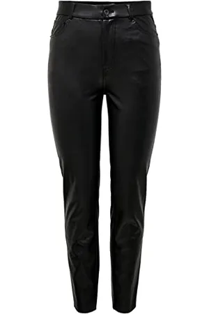 ONLY ONLEMILY HW ST Ank Faux Leather Pnt Noos Pantaloni, Black, XL/30 Donna