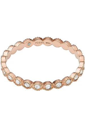 Fossil Anello da donna Sadie All Stacked Up, anello a fascia in acciaio inossidabile color