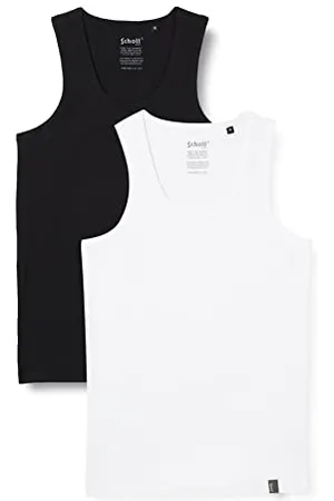 Schott NYC Deb03 T-Shirt, (White/Black White/Black), Large Uomo