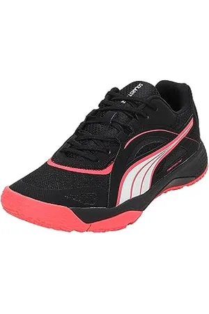PUMA SOLARSTRIKE II, Indoor Court Shoe Unisex-Adulto, Black-Fire Orchid White, 46 EU