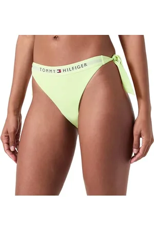 Tommy Hilfiger Side Tie Cheeky Bikini Uw0uw04497 Nodo Laterale, (Faded Lime), XS Donna