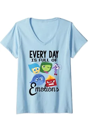Disney Pixar Inside Out Every Day Emotions Maglietta con Collo a V