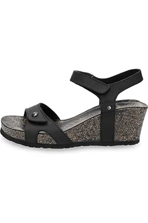 Panama Jack Julia Basics, Sandali con Cinturino alla Caviglia Donna, Nero (Negro B1), 38 EU