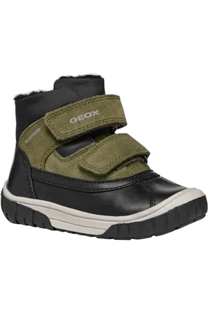 Geox B Omar Boy WPF C, Stivaletto Bimbo 0-24, Black/Dk Green, 24 EU