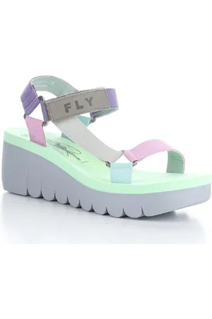 Fly London YEFA726FLY, Sandal Donna, Grey/Multicolor/Spearmint, 40 EU