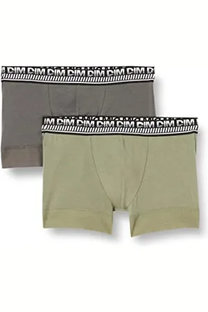Dim Boxer Stay and Fit In Cotone 3D Flex Uomo x2, Verde Oliva/Grigio Militare, L