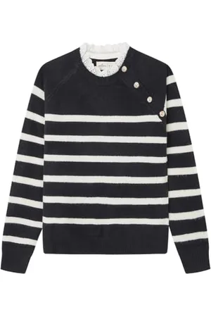 Springfield SPRINGFILED Two-Material Sailor Collar Jumper Polo a Maniche Lunghe, , M Donna