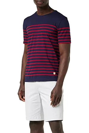 Armor.lux Armor Lux Marinière TEL Héritage Homme T-Shirt, (455 Navire/Braise 455), Medium Uomo