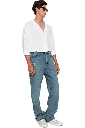 Trendyol Jeans Uomo Vita Alta Gamba Larga, , 32 W
