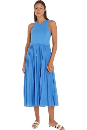 Tommy Hilfiger Abito Donna Midi Dress senza Maniche, (Blue Spell), XXL
