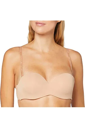 Emporio Armani Bandeau Strapless Custom Fit Bra Basic Bonding Microfiber, Reggiseno Con Coppe Modellate Donna, (Nude Pink), 32 C
