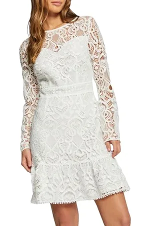Morgan 241-RILLE Abito Corto in Pizzo da Donna, Aderente, Colore (off White), Taglia: 38, , 42 Women