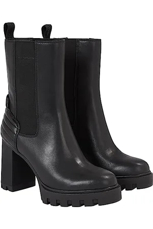 Calvin Klein Piattaforma Chelsea Boot Lth Wn, Stivale Mid Donna, Triplo Nero, 40 EU