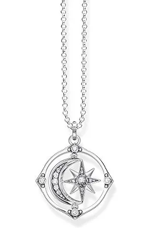 Thomas Sabo Collana da donna con ciondolo, stella e luna, in , 70 cm, 70 cm, sterling, Non Applicabile