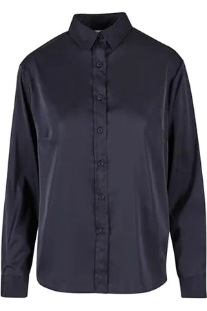 Urban classics Ladies Satin Shirt Camicia, Black, L Donna