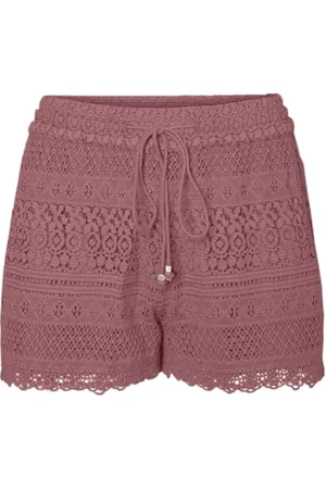 VERO MODA VMHONEY Lace Shorts Exp Pantaloncini, Rose Brown, Normal Donna