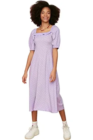 Trendyol Donne Giovani Midi A-Line Regular Fit Vestito Tessuto, , 70 Donna