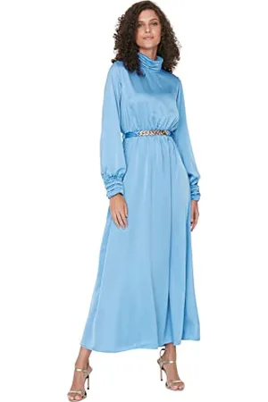 Trendyol Regular Woven Evening Dresses Women Maxi Skater Abiti da Sera modesti in Tessuto Regolare, , 70 Donna
