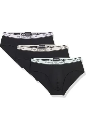 Emporio Armani Stretch Cotton Core Logoband 3-Pack Brief, Slip Uomo, (Black-Black-Black), XL