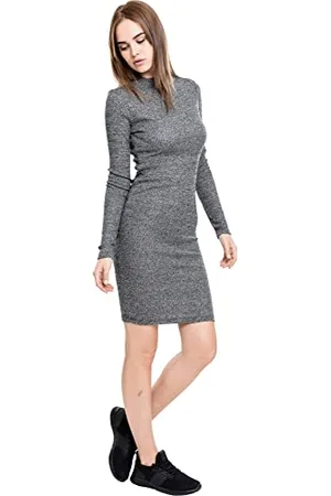 Urban classics Ladies Rib Dress Vestito, (Charcoal 91), L Donna