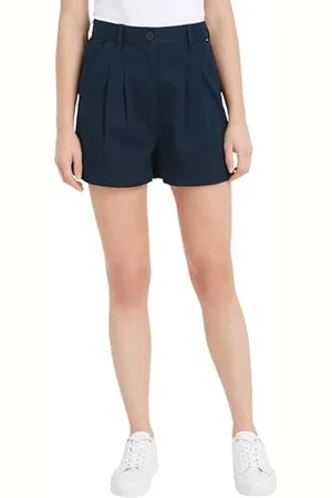 Tommy Hilfiger Pantaloncini Donna Claire Pleated Shorts Corti, (Dark Night Navy), 30W