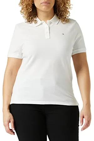 Tommy Hilfiger Tjw Slim Maglietta Polo, Bianco, S Donna
