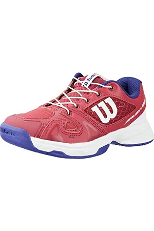 Wilson Scarpe da Tennis da bambine e ragazze, RUSH PRO JR QL, Fucsia/Bianco/Blu, 28, Per tutte le superfici, Per tutti i tipi di giocatori, WRS327900E105