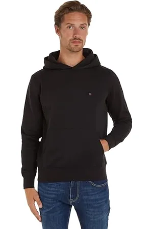 Tommy Hilfiger Flag Logo Hoody MW0MW34266, Uomo, (Black), XS