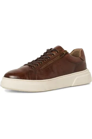 Marco Tozzi By Guido Maria Kretschmer Sneakers Uomo Basse in Pelle con Zip, (Cognac), 43 EU