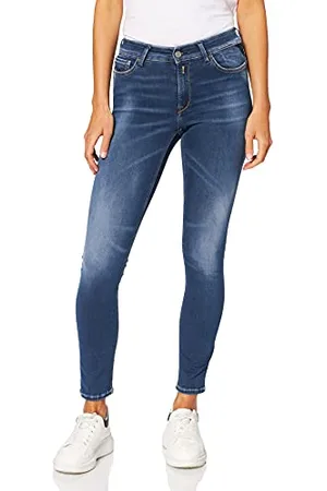 Replay Luzien Hyperflex Re-Used Xlite Jeans, 009 Blu Medio, 23W / 28L Donna