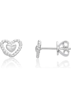 MONTEVERDI 1VNAMONJ-ER-0100 - Orecchini da donna a forma di cuore in sterling 925 rodiato, Eine Größe, sterling, Nessuna pietra preziosa