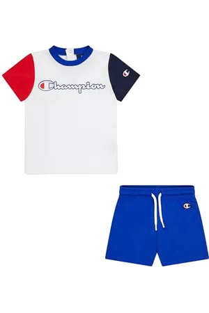 Champion Legacy Retro Sport TD-Colorblock Crewneck T-Shirt & Shorts Completo, , 12 Mesi Bimbo