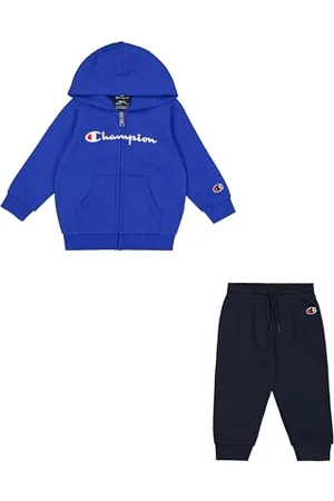 Champion Legacy Script Shop TD (306898) -Ultra-Light Powerblend Fleece Hooded Completo, (BAI/NNY), 9 Mesi Bambino