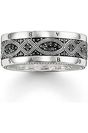 Thomas Sabo Rebel at Heart Donna Anello da Donna 925 con Zirconi neri Misura 56 (17,8) TR2006-051-11-56