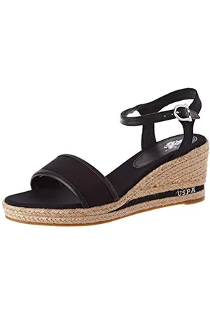 U.S. Polo Assn. Lillian Rope, Sandali con Cinturino alla Caviglia Donna, Nero (Blk 004), 39 EU