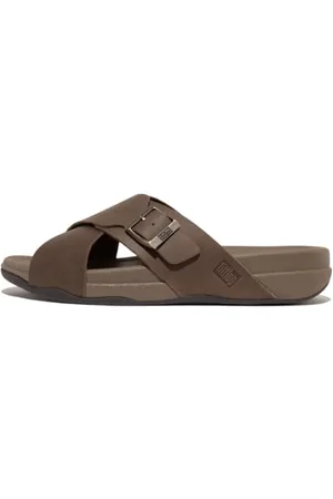 FitFlop Surfer Mens Buckle Nubuck Cross Slides, Sandali a Ciabatta Uomo, , 41 EU