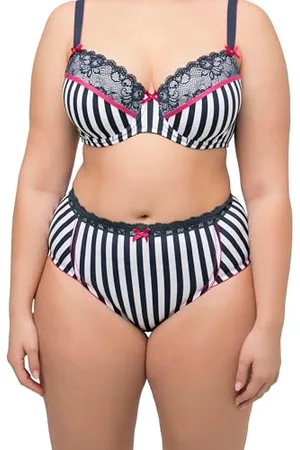 Ulla Popken Slip Midi da Donna, Taglie Forti, Strisce