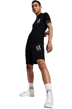 Armani Exchange Embroidered Front Logo, Adjustable Drawstrings Short Casual, Navy, XL Uomo