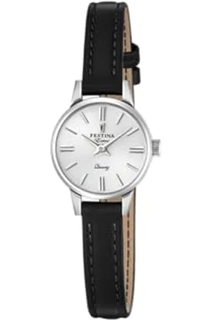 Festina Orologio Donna F20260/1 Outlet cassa di Acciaio inossidabile 316l Grigio cinturino in Pelle Nero