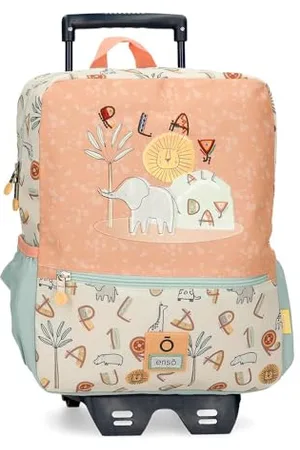 Enso Play All Day zaino per bambini, zaino per la scuola, realizzato in poliestere, doppie ruote multidirezionali, molteplici modi per usarlo, , 25x32x12cm, Zaino Passeggiata + Carrello