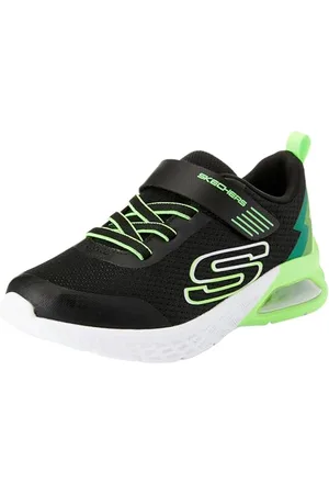 Skechers Boys, Sneaker, Black Textile/Synthetic/Lime Trim, 43 EU