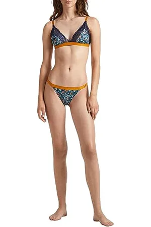 Pepe Jeans FLORAL THONG, Slip a Tanga Donna, (Navy),M