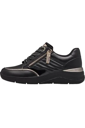 Jana Sneaker da Donna Low 8-23771-43, Scarpe da Ginnastica, Colore: Nero e Oro, 40 EU Larga
