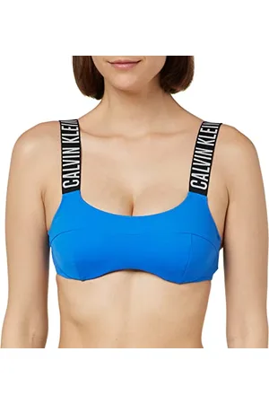 Calvin Klein Top Bikini a Bralette Donna Non Imbottito, (Dynamic Blue), S
