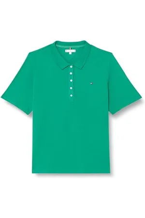Tommy Hilfiger Donna Maglietta Polo Maniche Corte Regular Fit, (Olympic Green), 46