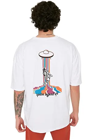 Trendyol T-Shirt Girocollo Basic Oversize Uomo Giovane Camicia, , S