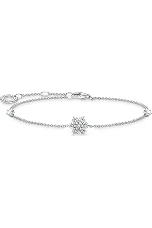 Thomas Sabo Bracciale in argento sterling 925 con fiocco di neve bianco A2082-051-14, Eine Grösse, Argento sterling, Nessuna pietra preziosa