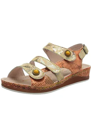 LAURA VITA Brcuelo 0621, Sandali con Zeppa Donna, Colore: Arancione, 37 EU