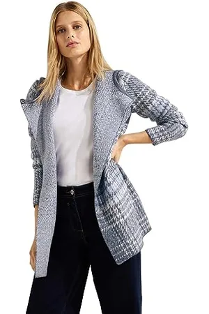 CECIL Giacca TOS Check Cardigan con Cappuccio a Quadri, , M Donna
